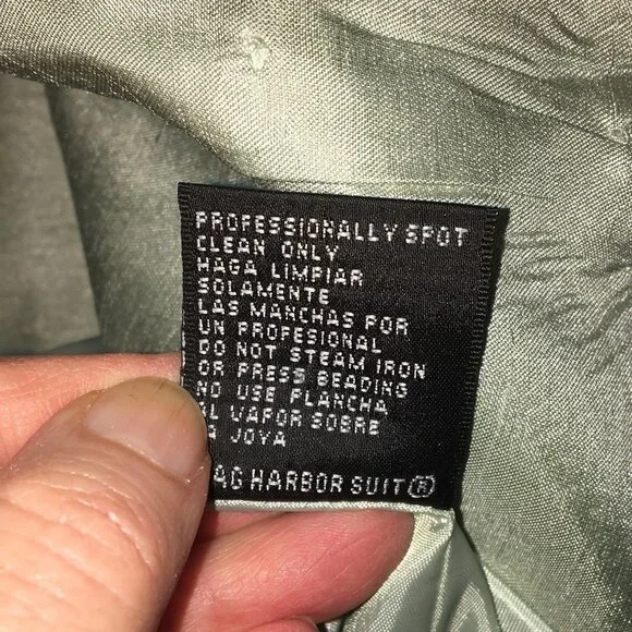 Sag Harbor Suit Petite Size 8P Seafoam Silvery Green Long Sleeve- Skirt Set - Picture 4 of 16